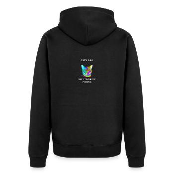 Cat Cats are my favorite people gift idea - Unisex Premium Organic Zip Hoodie - black - Back - Nico (187cm)
