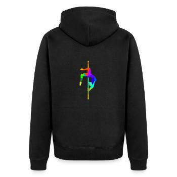 Pole Dancing Arc-en-ciel Couleurs Polygone Sports - Veste à capuche bio Premium Unisexe - noir - Dos - Nico (187cm)