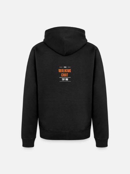 Walking chat - Unisex Premium Organic Zip Hoodie - black