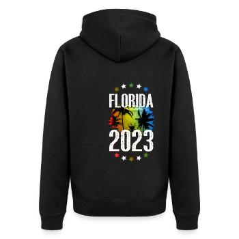 Floride 2023 - Veste à capuche bio Premium Unisexe - noir - Dos - Nico (187cm)