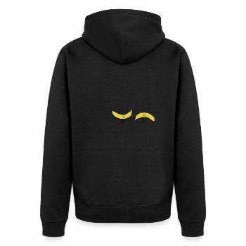Bananas LaughTer Sad Happy Unhappy - Unisex Premium Organic Zip Hoodie - black - Back - Nico (187cm)