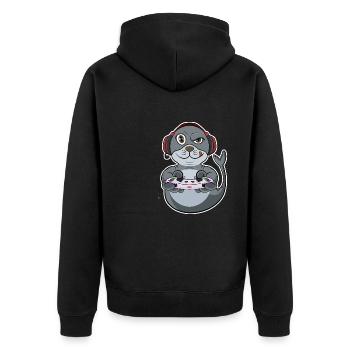 Sceau avec contrôleur de jeu I Funny Gaming I Gamer - Veste à capuche bio Premium Unisexe - noir - Dos - Nico (187cm)
