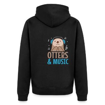 Loutres et musicien de musique Sea Animal Forest - Veste à capuche bio Premium Unisexe - noir - Dos - Nico (187cm)
