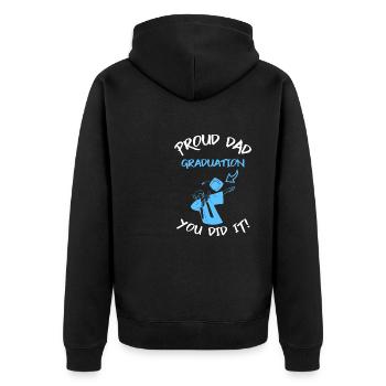 Stolzer Vater Abschluss You Did IT - Unisex Premium Bio Zip Hoodie - Schwarz - Hinten - Nico (187cm)