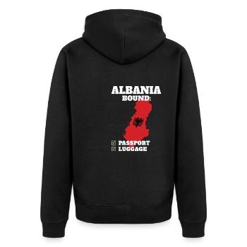 Albania Bound Country Travel Albanian Flag - Unisex Premium Bio Zip Hoodie - Schwarz - Hinten - Nico (187cm)