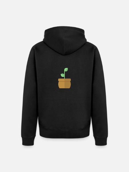 Topfpflanze - Unisex Premium Bio Zip Hoodie - Schwarz