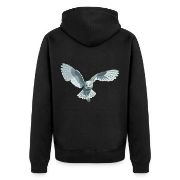 barn owl - Unisex Premium Organic Zip Hoodie - black - Back - Nico (187cm)