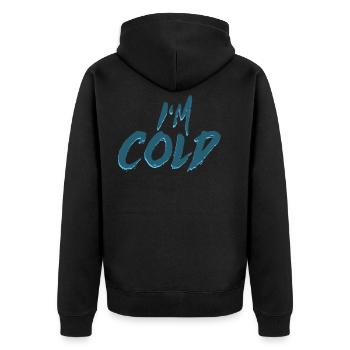 I am cold - I am cold, winter gift cold - Unisex Premium Organic Zip Hoodie - black - Back - Nico (187cm)