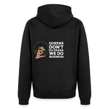 Unternehmer Workaholic - Unisex Premium Bio Zip Hoodie - Schwarz - Hinten - Nico (187cm)