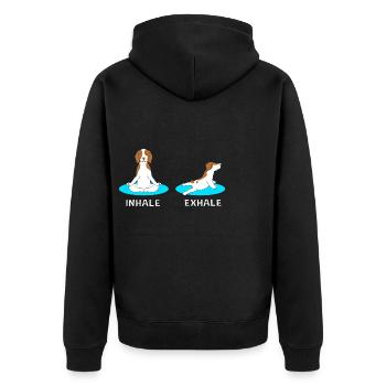 Chien Bretagne Chien Bretagne - Veste à capuche bio Premium Unisexe - noir - Dos - Nico (187cm)