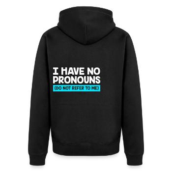 Queer Gender Vielfalt Gay pride LGBT - Unisex Premium Bio Zip Hoodie - Schwarz - Hinten - Nico (187cm)