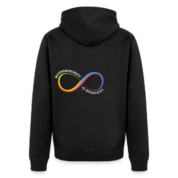 Autismus Gehirn Autist Asperger Neurodiversity - Unisex Premium Bio Zip Hoodie - Schwarz - Hinten - Nico (187cm)