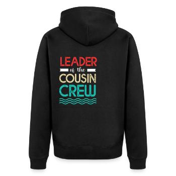 Cousin Crew - Unisex Premium Bio Zip Hoodie - Schwarz - Hinten - Nico (187cm)