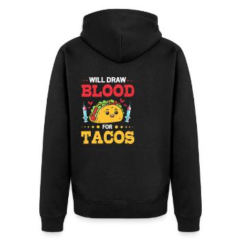Nurse Caregiver Blood Sampling Phlebotomist - Unisex Premium Organic Zip Hoodie - black - Back - Nico (187cm)