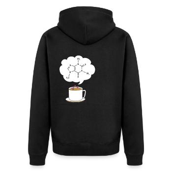 Chemistry Science Physics Laboratory Structural Formula - Unisex Premium Organic Zip Hoodie - black - Back - Nico (187cm)