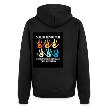 School Bus Bus Driver School Bus Driver - Unisex Premium Organic Zip Hoodie - black - Back - Nico (187cm)