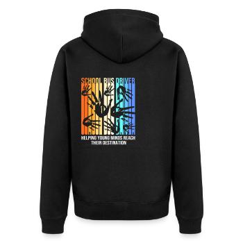 School bus, school bus driver, bus driver - Unisex Premium Organic Zip Hoodie - black - Back - Nico (187cm)