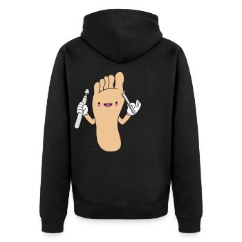 Podiatre Pédicure Podiatre - Veste à capuche bio Premium Unisexe - noir - Dos - Nico (187cm)
