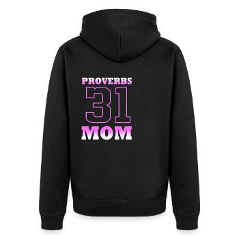 Kapitel 31 Bibel Spruch Jesus Christ Bibelvers - Unisex Premium Bio Zip Hoodie - Schwarz - Hinten - Nico (187cm)