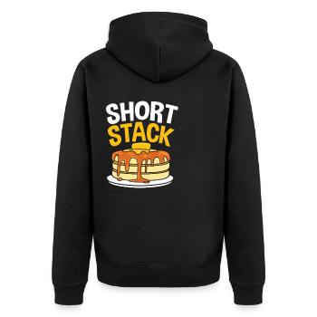 Pancake - Unisex Premium Organic Zip Hoodie - black - Back - Nico (187cm)