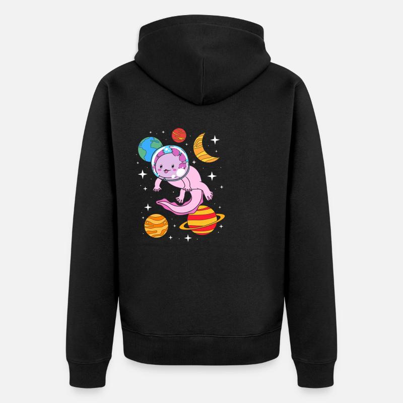 Astronaute axolotl - Veste à capuche bio Premium Unisexe - noir