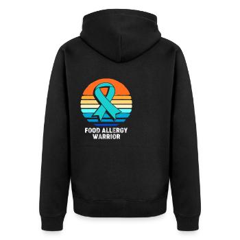 Food Allergy - Unisex Premium Organic Zip Hoodie - black - Back - Nico (187cm)