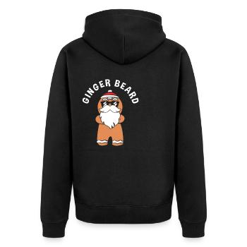 Gingerbread Christmas Gingerbread Man Bearded Beard - Unisex Premium Organic Zip Hoodie - black - Back - Nico (187cm)