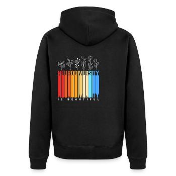 Autismus Gehirn Autist Asperger Neurodiversity - Unisex Premium Bio Zip Hoodie - Schwarz - Hinten - Nico (187cm)