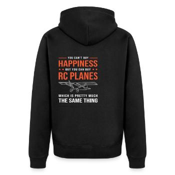 Modellflugzeug Modellflug - Unisex Premium Bio Zip Hoodie - Schwarz - Hinten - Nico (187cm)