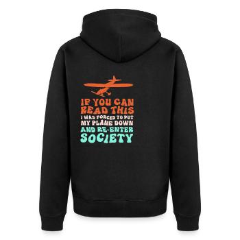 Modellflug Modellflugzeug - Unisex Premium Bio Zip Hoodie - Schwarz - Hinten - Nico (187cm)