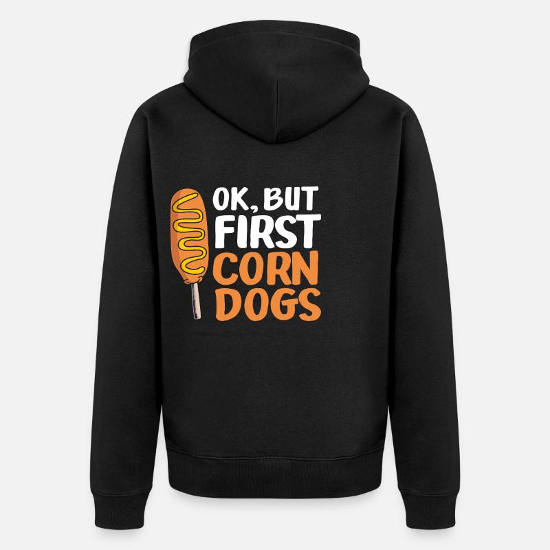 Corn Dog - Unisex Premium Bio Zip Hoodie - Schwarz