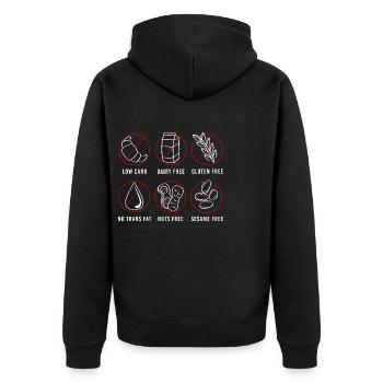 Allergie alimentaire - Veste à capuche bio Premium Unisexe - noir - Dos - Nico (187cm)