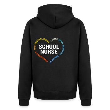 Schule Krankenschwester Krankenhaus Medizin - Unisex Premium Bio Zip Hoodie - Schwarz - Hinten - Nico (187cm)
