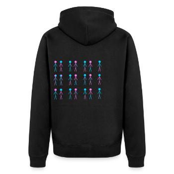 Gender LGBT Queer Vielfalt Gay pride - Unisex Premium Bio Zip Hoodie - Schwarz - Hinten - Nico (187cm)