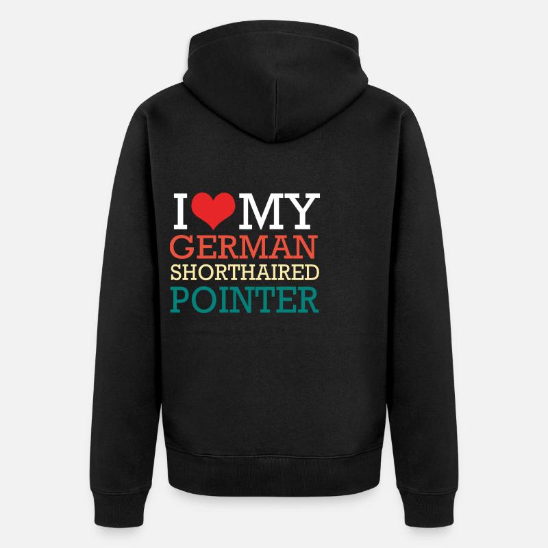 German Pointer Hund Deutsch Kurzhaar - Unisex Premium Bio Zip Hoodie - Schwarz