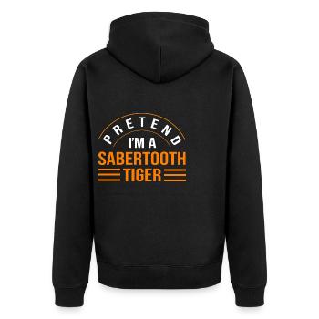 Urzeit Säbelzahntiger - Unisex Premium Bio Zip Hoodie - Schwarz - Hinten - Nico (187cm)