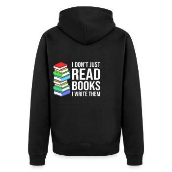 Poetry Poem Author - Unisex Premium Organic Zip Hoodie - black - Back - Nico (187cm)