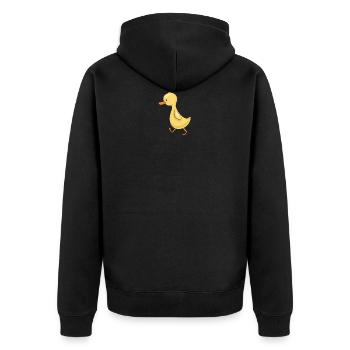 duck - Unisex Premium Organic Zip Hoodie - black - Back - Nico (187cm)