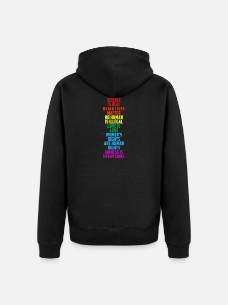 LGBT LGBTQ Gay Pride Féminisme Égalité - Veste à capuche bio Premium Unisexe - noir