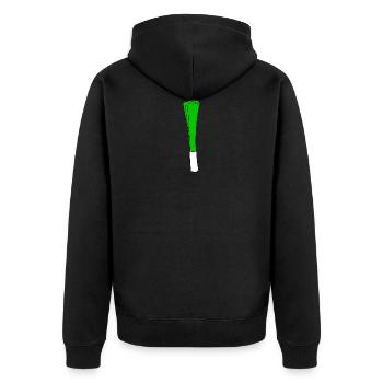 leek - Unisex Premium Organic Zip Hoodie - black - Back - Nico (187cm)