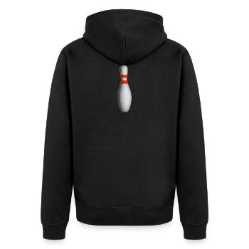 Kegel - Unisex Premium Bio Zip Hoodie - Schwarz - Hinten - Nico (187cm)
