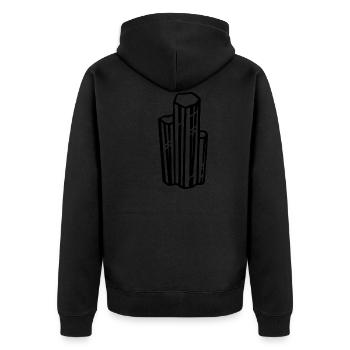 Gem crystal wand motif gift idea - Unisex Premium Organic Zip Hoodie - black - Back - Nico (187cm)