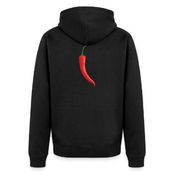 Chili Pepperoni - Unisex Premium Organic Zip Hoodie - black - Back - Nico (187cm)