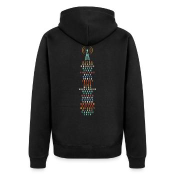Alpha Bravo charlie militärisches Alphabet - Unisex Premium Bio Zip Hoodie - Schwarz - Hinten - Nico (187cm)