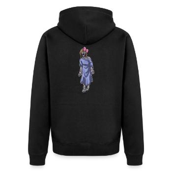 Zombie Halloween Haarschleife - Unisex Premium Bio Zip Hoodie - Schwarz - Hinten - Nico (187cm)