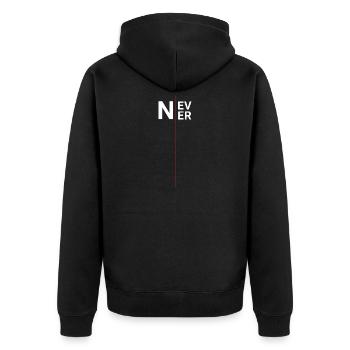 Zero desire, never or ever? Not in the mood? - Unisex Premium Organic Zip Hoodie - black - Back - Nico (187cm)