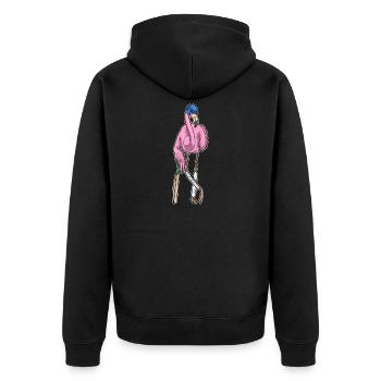 Flamingo Cricket Batte de cricket - Veste à capuche bio Premium Unisexe - noir - Dos - Nico (187cm)