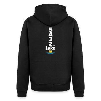 See-wochenende Countdown Zu See-tagen - Unisex Premium Bio Zip Hoodie - Schwarz - Hinten - Nico (187cm)