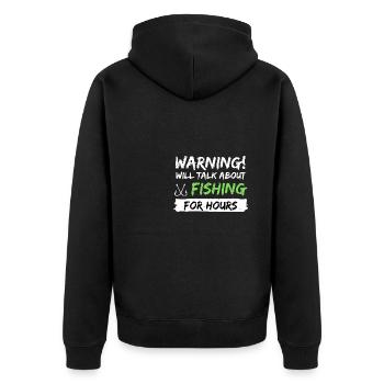 fishing fish rod gift idea fishing saying - Unisex Premium Organic Zip Hoodie - black - Back - Nico (187cm)
