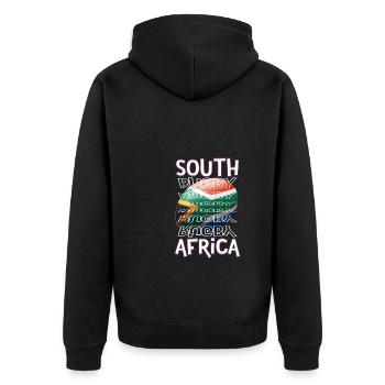 Rugby South Africa Südafrika Rugby Fan - Unisex Premium Bio Zip Hoodie - Schwarz - Hinten - Nico (187cm)